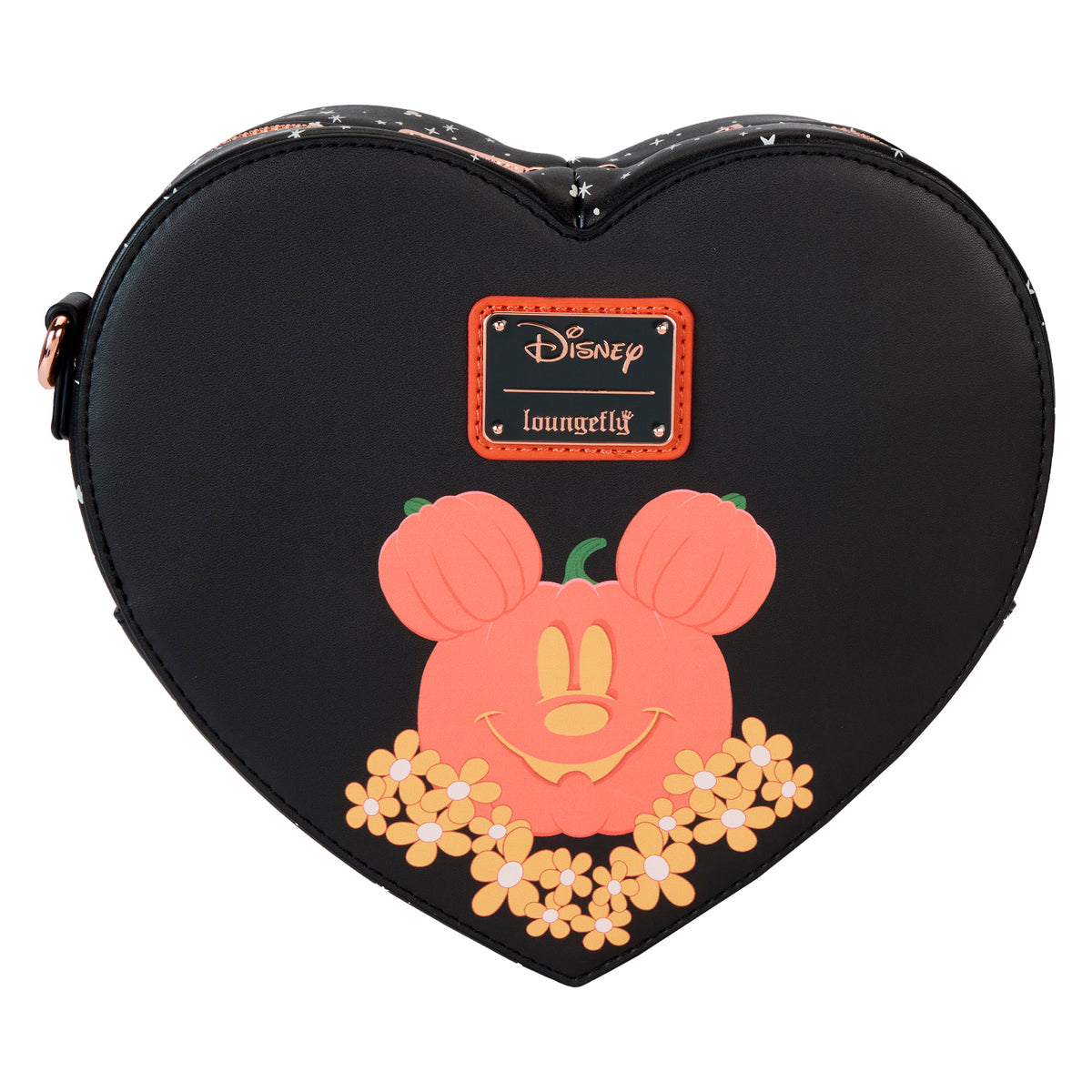Disney: Mickey & Minnie Floral Ghost Figural Heart Glow Crossbody Bag