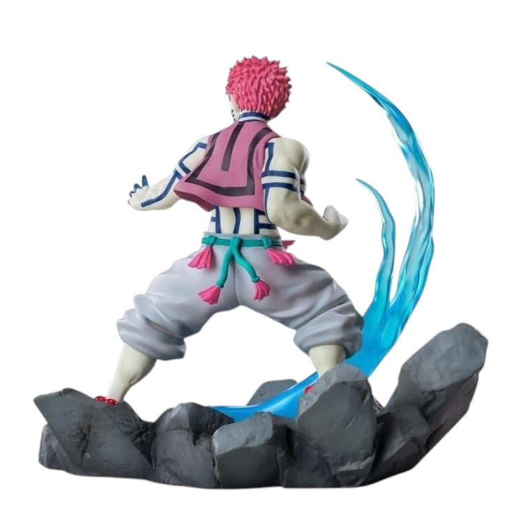 GG Anime Collectibles Demon Slayer Akaza Xrosslink figure with pink hair, grey pants, pink vest, and blue energy effect.