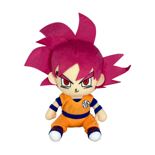 Goku Super Saiyan God Sitting Down Plush by Great Eastern Entertainment - Front View