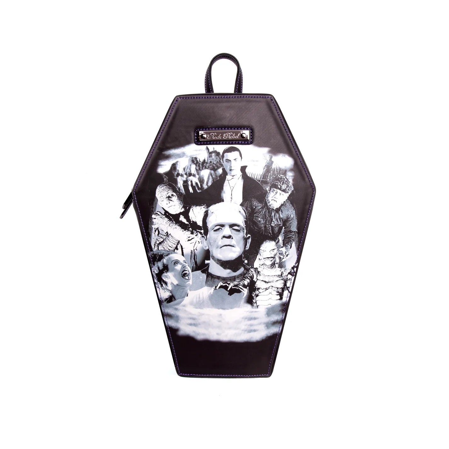 Rock Rebel: Monster Collage Coffin Backpack