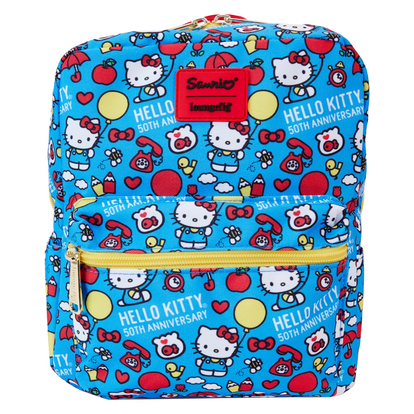 Hello Kitty: Hello Kitty 50th Anniversary Classic AOP Nylon Square Mini Backpack