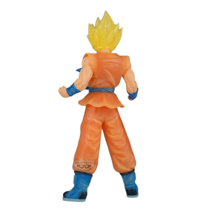 Rear view of Goku Clearise Dragon Ball Super figure showing full gi sculpt and figure base