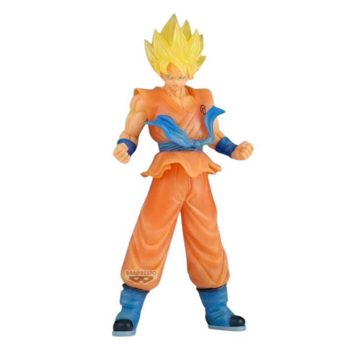 Front view of Goku Clearise figure in iconic pose from Dragon Ball Super anime