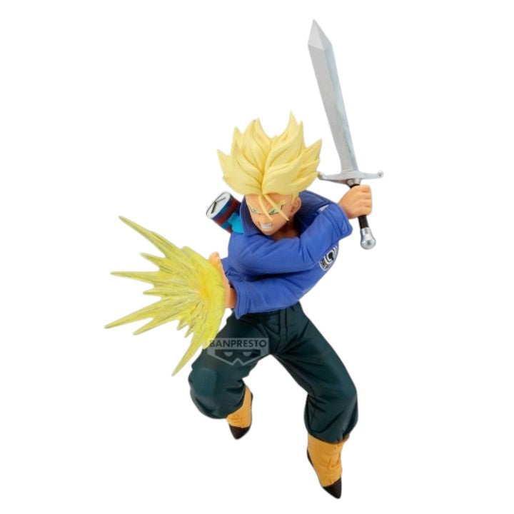 Right-side view of Banpresto GxMateria Trunks figure showcasing extra texture detail and iconic layered outfit