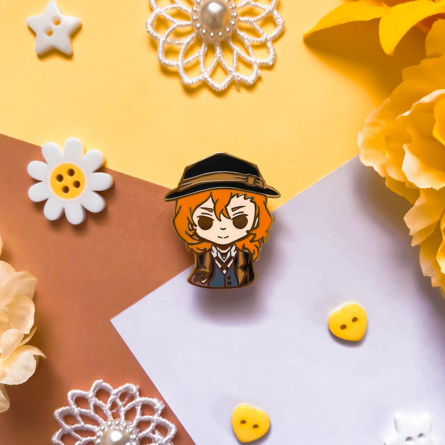 Chuuya Nakahara Enamel Pin by Andysocer - Front View"