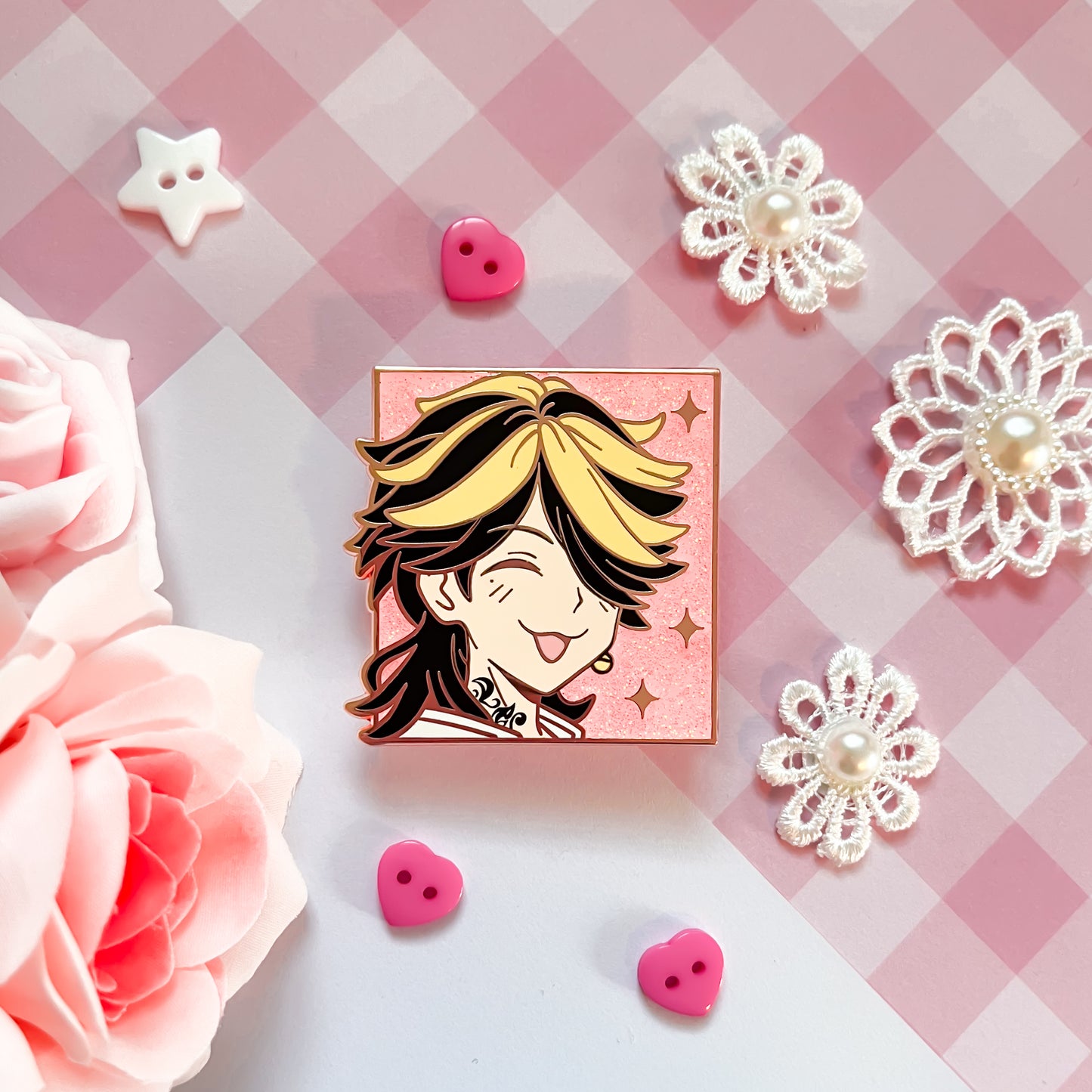 Rose Gold Kazutora Enamel Pin