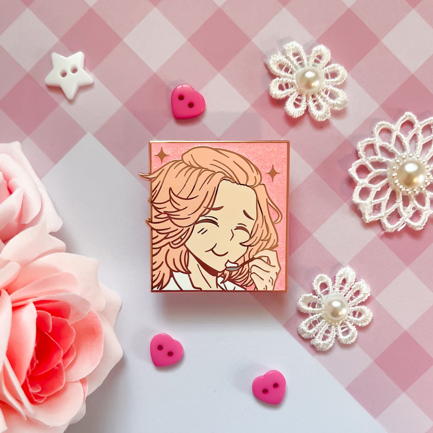 Rose Gold Mikey Enamel Pin